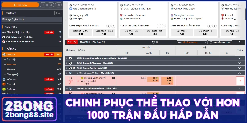 Chinh phục thể thao với hơn 1000 trận đấu hấp dẫn